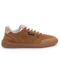 Versace - Suede Low-Top Sneakers - Lyst