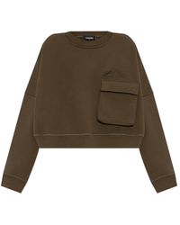 DSquared² - Hoodies & Sweatvesten ,Groen ,Katoen Sweatshirt Met Zak - Lyst