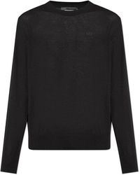 DSquared² - Truien & Vesten ,Zwart ,Wol Trui Met Logo - Lyst