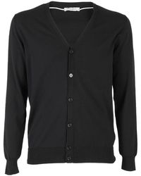 Paolo Pecora - Truien & Vesten ,Zwart ,Katoen Elegant Button Detail Shirt - Lyst