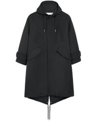 Ami Paris - Nylon Sergé Gewatteerde Parka - Lyst