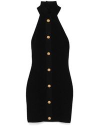 Balmain - Viscose Blend Breat Mini Dress - Lyst