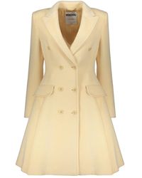 Moschino - Jassen ,Wol Double-Breasted Jas Met Reverskraag - Lyst