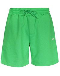 MSGM - Bermuda-Shorts Aus Baumwolle Mit Elastischem Bund - Lyst
