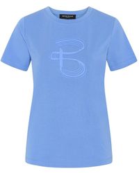 Bruuns Bazaar - Blauwe Tee Top Met Stijlvol Motief - Lyst