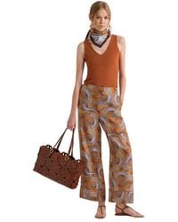 Maliparmi - Broeken ,Bruin ,Leer Collection Print Broeken - Lyst