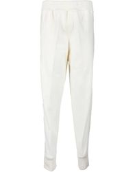 Jil Sander - Broeken ,Wit ,Wol Wollen Jumpsuit Met Elastische Manchetten - Lyst
