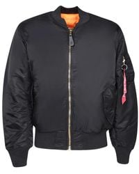 Alpha Industries - Jassen ,Zwart ,Nylon Zwarte Jas Voor Mannen Stijlvol - Lyst