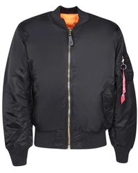 Alpha Industries - Jassen ,Zwart ,Nylon Zwarte Jas Voor Mannen Stijlvol - Lyst