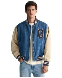 GANT - Jassen ,Blauw ,Denim Denim University Bomberjack - Lyst