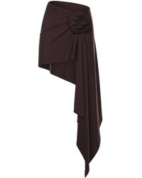 Magda Butrym - Rokken ,Rood ,Nylon Asymmetrische Korte Rok - Lyst