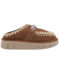 Mou - Schoenen ,Bruin ,Leer Bounce Clog Metal Logo - Lyst
