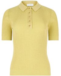 Nina Ricci - Truien & Vesten ,Geel ,Katoen Gebreide Polo - Lyst