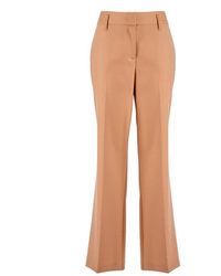 Nenette - Broeken ,Bruin ,Wol Bruine Wol Straight Cut Broek - Lyst