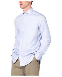Xacus - Overhemden ,Blauw ,Katoen Blauw Katoenen Overhemd Klassieke Stijl - Lyst