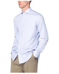 Xacus - Overhemden ,Blauw ,Katoen Blauw Katoenen Overhemd Klassieke Stijl - Lyst