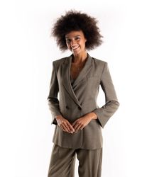 Marella - Jassen ,Groen ,Wol Groene Wollen Blazer Jas - Lyst