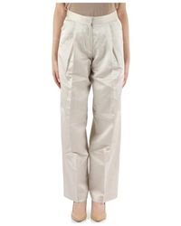 Calvin Klein - Pantaloni in viscosa e cotone con chiusura a bottone e zip - Lyst