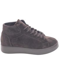 Frau - Schoenen ,Bruin ,Leer Mid Sneaker - Lyst