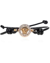 Versace - Medusa '95 Crystal Leather Bracelet - Lyst
