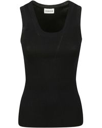 P.A.R.O.S.H. - P.A.R.O..H. ,Tops ,Zwart ,Katoen Cipria 26 Tank Top - Lyst