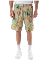 Department 5 - Baumwoll-bermuda-shorts mit kordelzugbund - Lyst