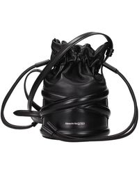 McQueen - Zwarte Leren Schoudertas - Lyst