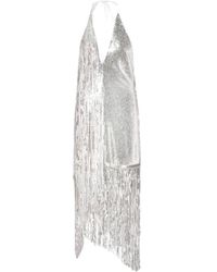 ROTATE BIRGER CHRISTENSEN - Abito mini frange con paillettes argento - Lyst
