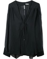 Dondup - Chiffonbluse Mit Umgeschlagenen Ärmeln - Lyst