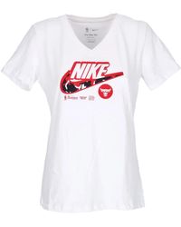 Nike - Fitness ,Wit ,Katoen Chicago Bulls Logo T-Shirt - Lyst