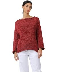 Alpha Studio - Truien & Vesten ,Rood ,Stijlvolle Gebreide Top - Lyst