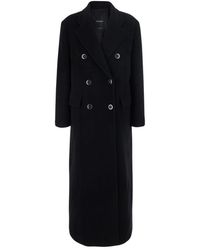 Pinko - Jassen ,Zwart ,Wol Double-Breasted Coat - Lyst
