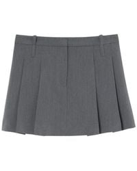 Pinko - Rokken ,Grijs ,Polyester Geplooide Rok Met Zakken - Lyst