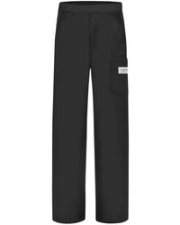 flâneur - Broeken ,Zwart ,Zwarte Op Maat Gemaakte Broek Met Elastische Taille - Lyst