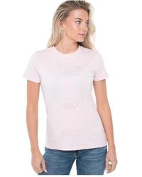 Guess - T-Shirt Met Ronde Hals - Lyst