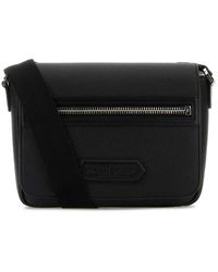 Tom Ford - Schwarze Leder Crossbody Traveller Tasche - Lyst