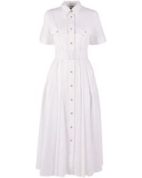 Fay - Kleedjes ,Wit ,Katoen Stretch Katoen Poplin Overhemdjurk - Lyst