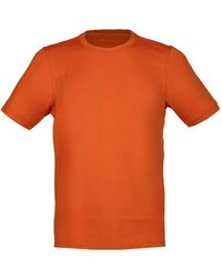 Gran Sasso - Vintage oranges t-shirt mit seitlichen öffnungen,braunes baumwoll-crepe t-shirt mit seitenschlitzen - Lyst