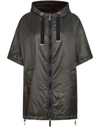 Max Mara - Jassen ,Groen ,Waterafstotende Jas Met Capuchon En Korte Mouwen - Lyst