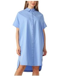 SELECTED - Blaues Kurzes Hemdkleid Charme - Lyst