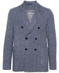 Circolo 1901 - Jassen ,Blauw ,Katoen Double-Breasted Blazer - Lyst