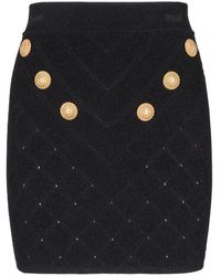 Balmain - 6-Button Gebreide Rok - Lyst