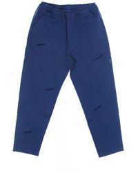 USUAL - Blauwe Lange Stoffen Broek Met Zakken - Lyst