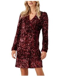 Y.A.S - Kleedjes ,Rood ,Pailletten Yaselle Ls Wrap Dress - Lyst
