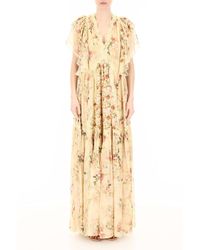Alberta Ferretti Floral-printed Dress - Naturel