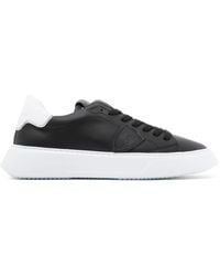 Philippe Model - E und weiße Leder-Low-Top-Sneakers - Lyst