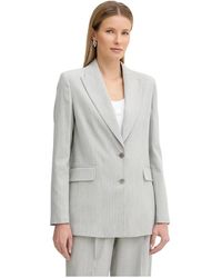 Fracomina - Jassen ,Grijs ,Polyester Regular Single-Breasted Long Blazer - Lyst