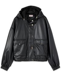 Oltre - Jassen ,Zwart ,Polyester Jas Met Capuchon En Zakken - Lyst
