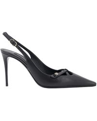 Dolce & Gabbana - Escarpin Slingback Noir En Cuir - Lyst