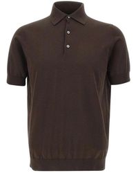 FILIPPO DE LAURENTIIS - Tops ,Bruin ,Katoen M/C Paramontura Polo - Lyst